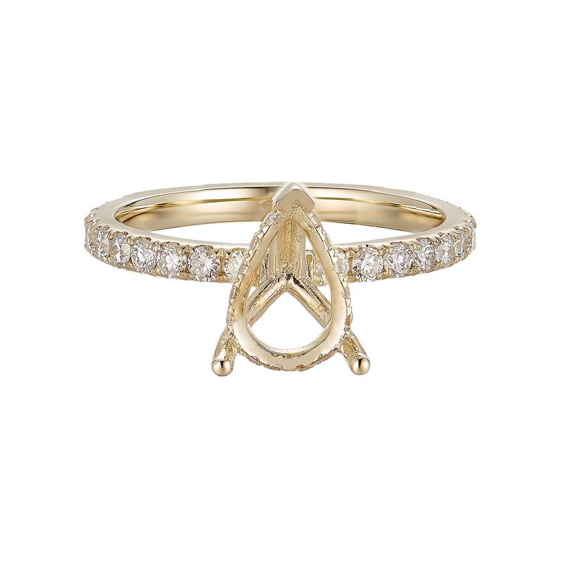 14K Yellow Gold Pear Centre Natural Diamond  Engagement Ring IH-033-6.5