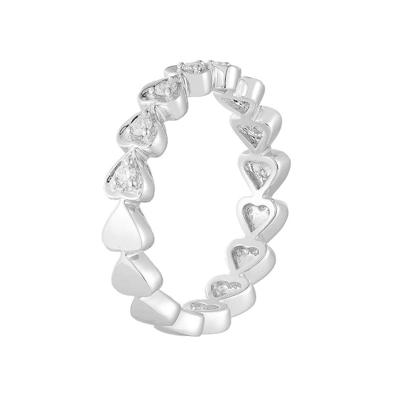 14K White Gold Round Natural Diamond  Band MZ12051