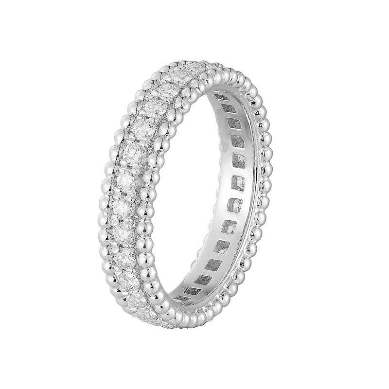 14K White Gold Round Natural Diamond Eternity Band MZ12059
