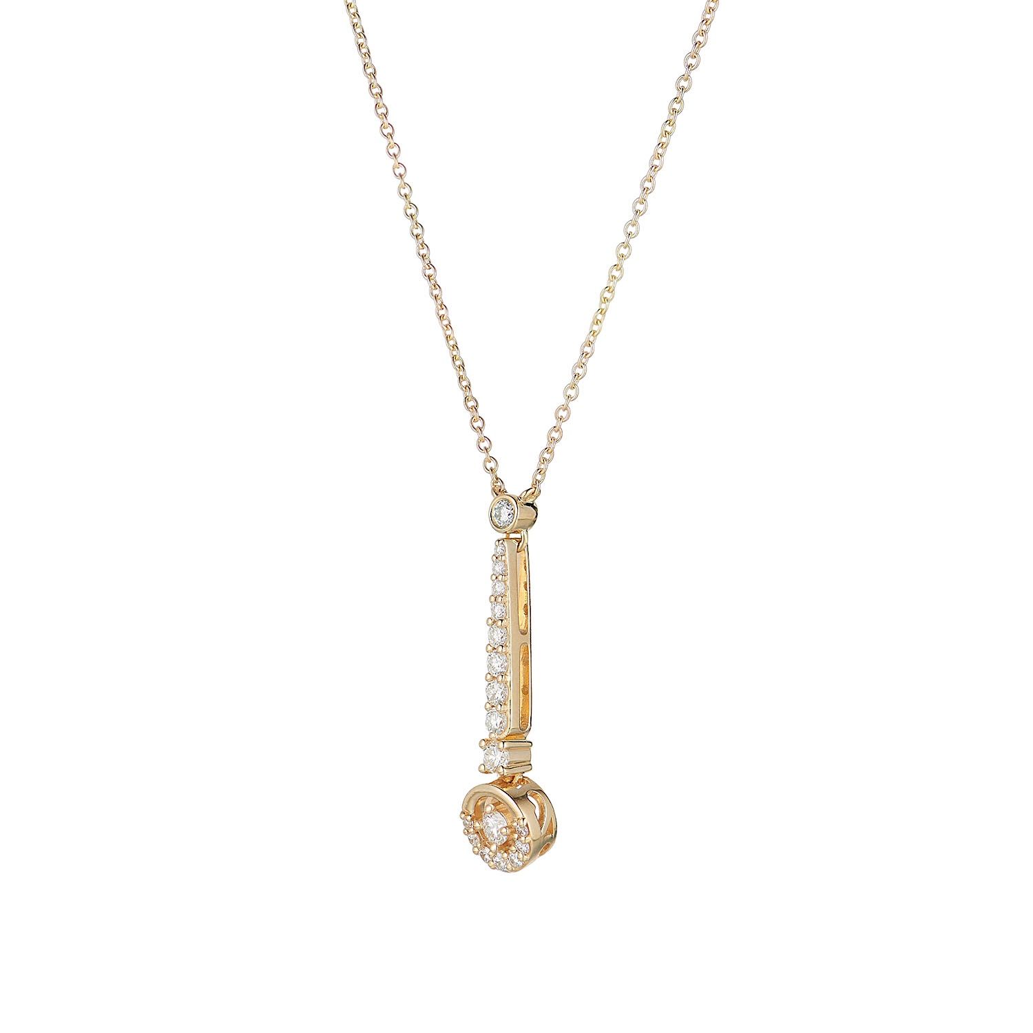 14K White/Yellow Gold Natural Diamond  Pendant MZ71647 Natural Diamond, Colour: 14K Yellow