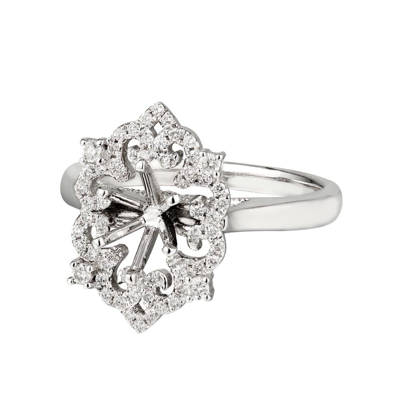 14K White Gold Natural Diamond Engagement Ring MZ1685