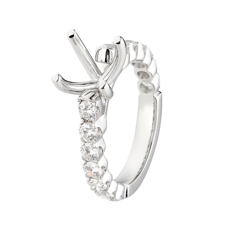 14K White Gold Round Natural Diamond  Engagement Ring MZ1686-HYD1101--2CT
