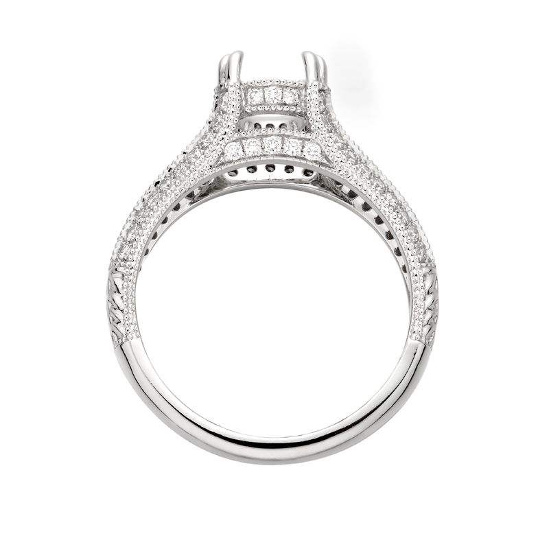 14K White Gold Natural Diamond Engagement Ring MZ1758