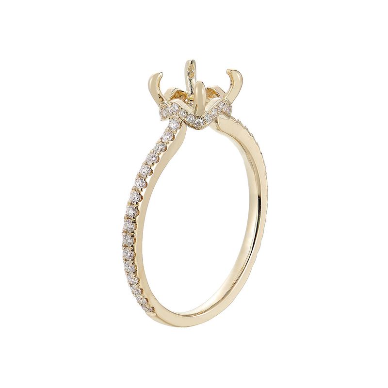 14K Yellow Gold Natural Diamond Engagement Ring MZ1755
