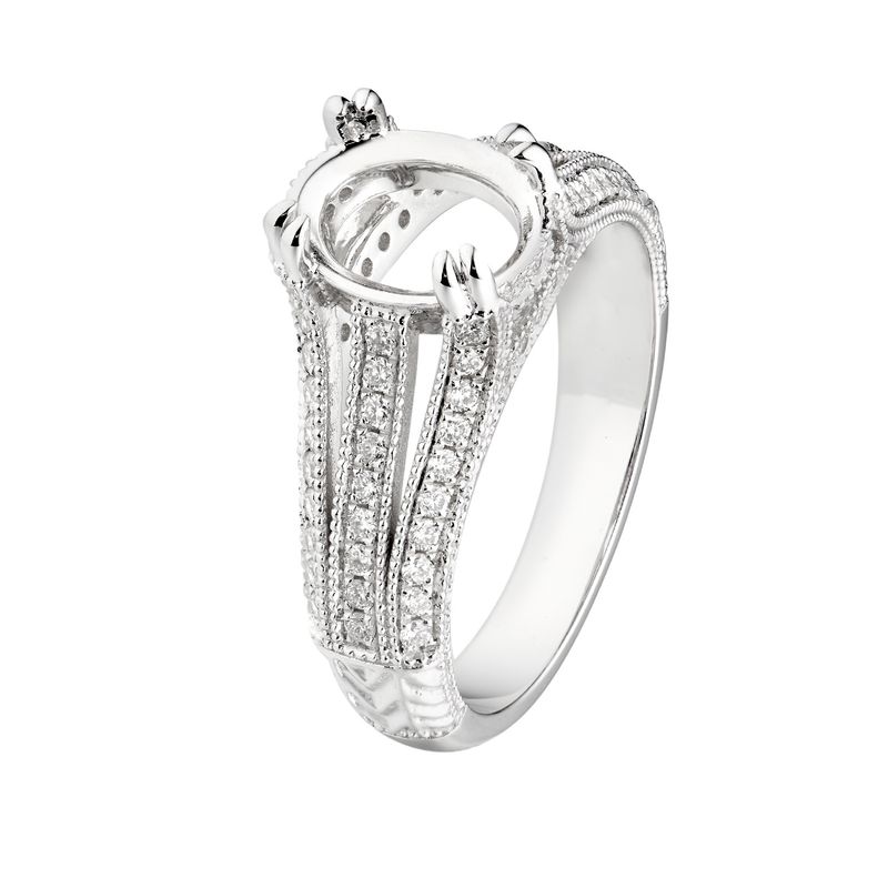 14K White Gold Natural Diamond Engagement Ring MZ1758
