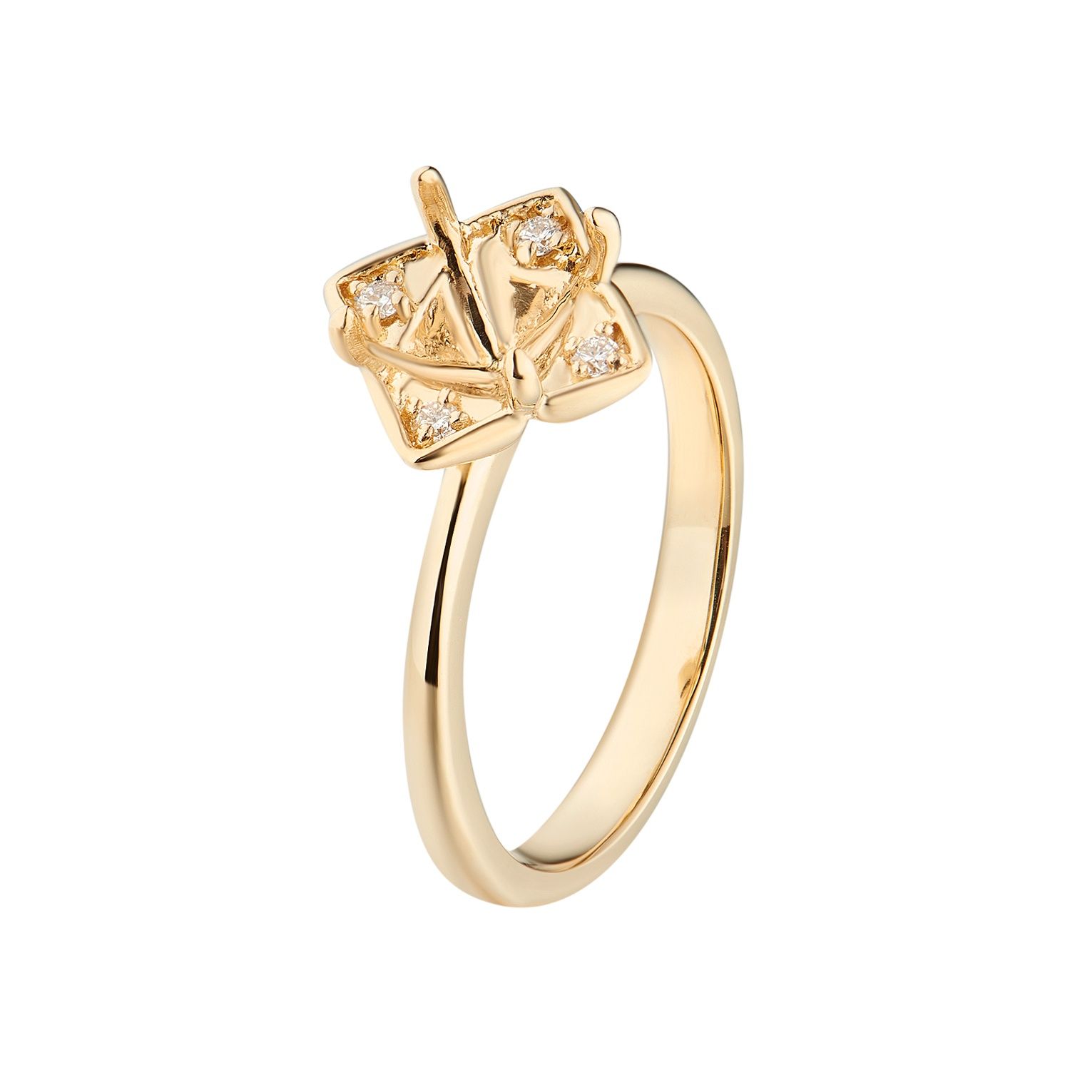 14K Yellow Gold Natural Diamond Engagement Ring MZ1777