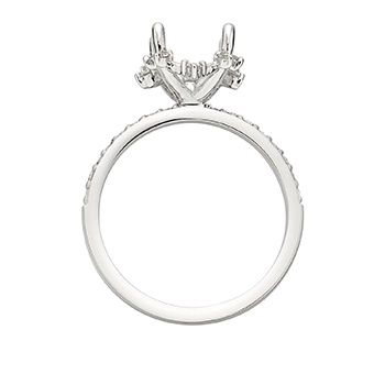 14K White Gold Oval Center Natural Diamond Engagement Ring MZ1791