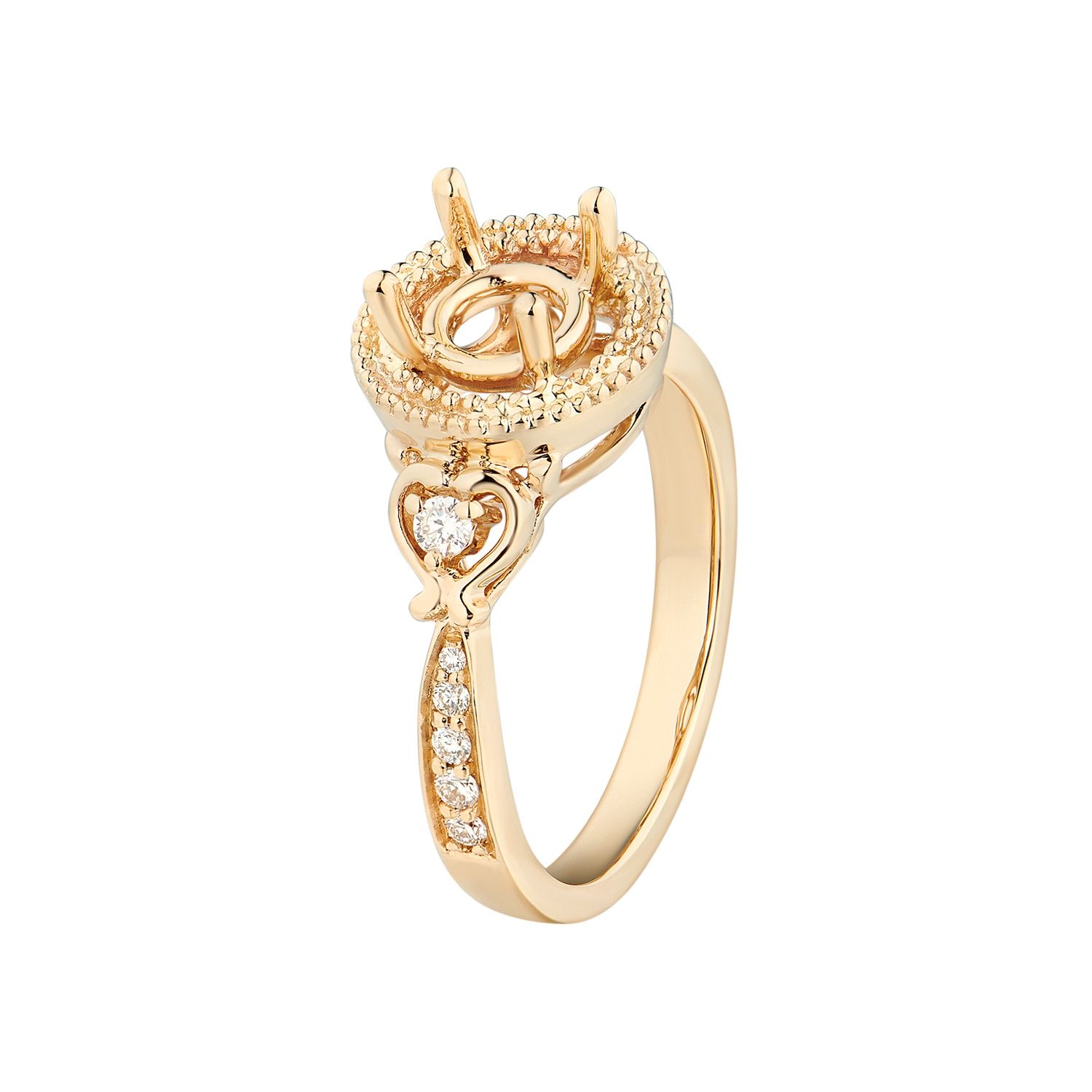 14K Yellow Gold Natural Diamond Engagement Ring MZ1926