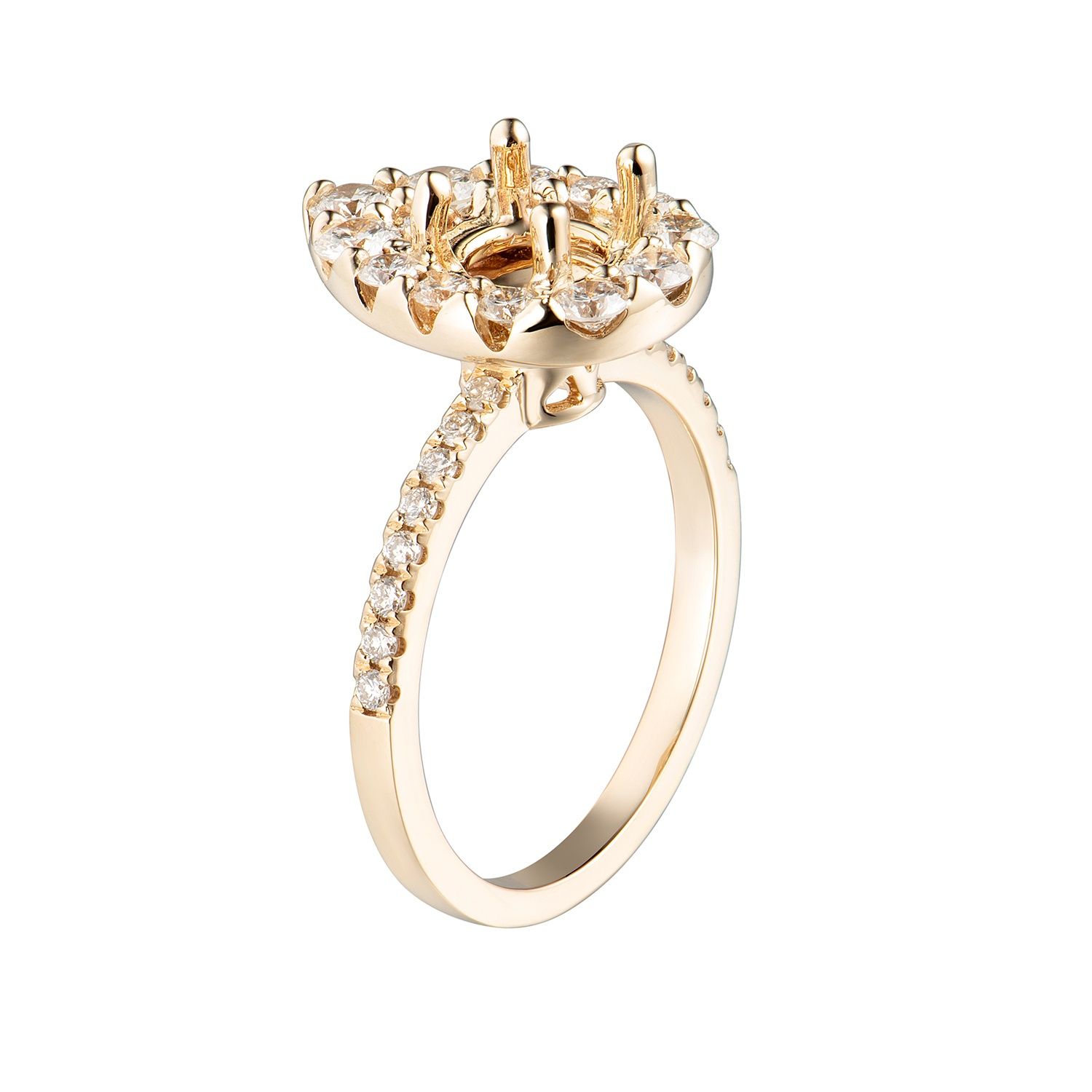 14K Yellow Gold Natural Diamond Engagement Ring MZ1939
