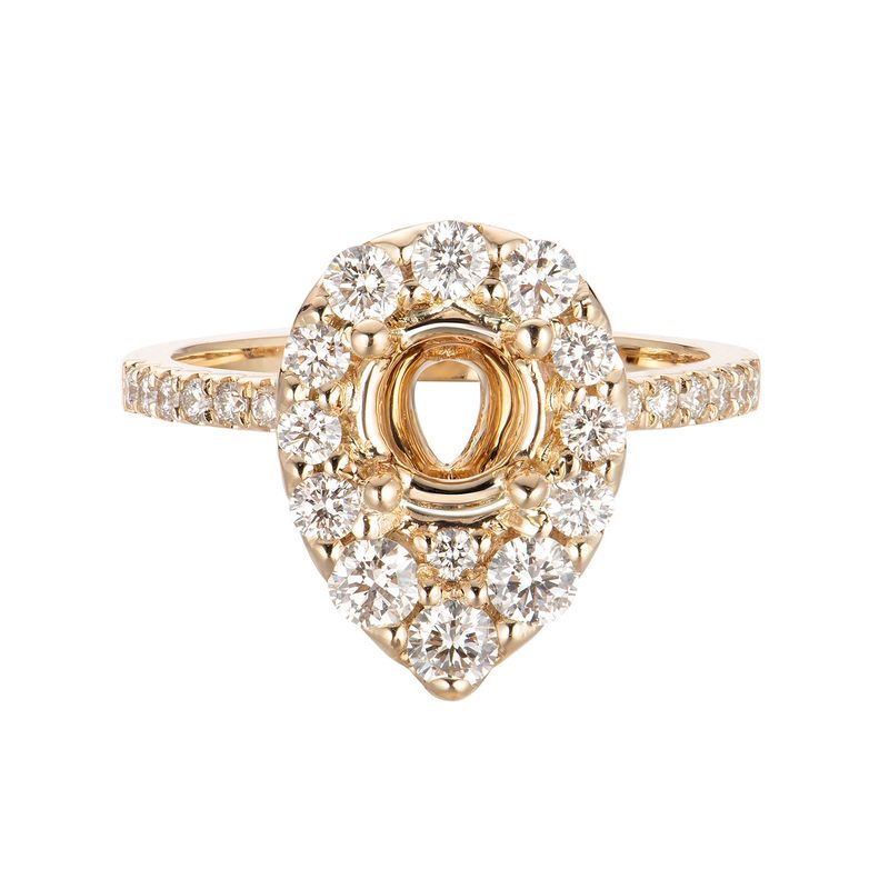 14K Yellow Gold Natural Diamond Engagement Ring MZ1939