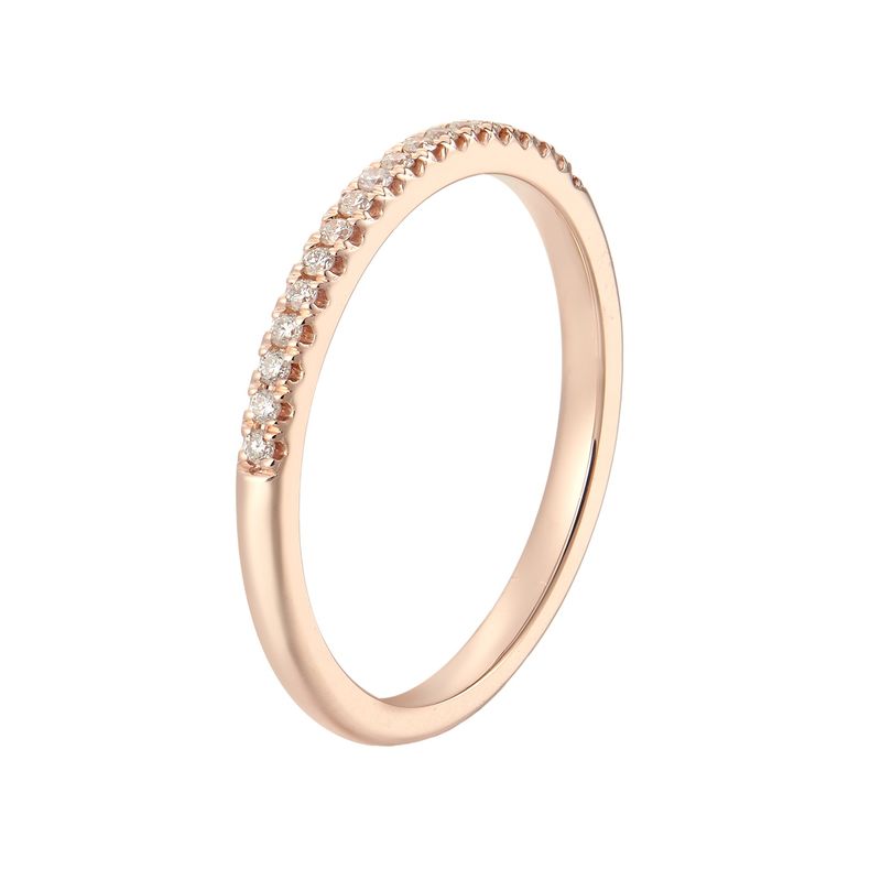 14K Yellow/Rose Gold Round Natural Diamond  Wedding Band MZ5532