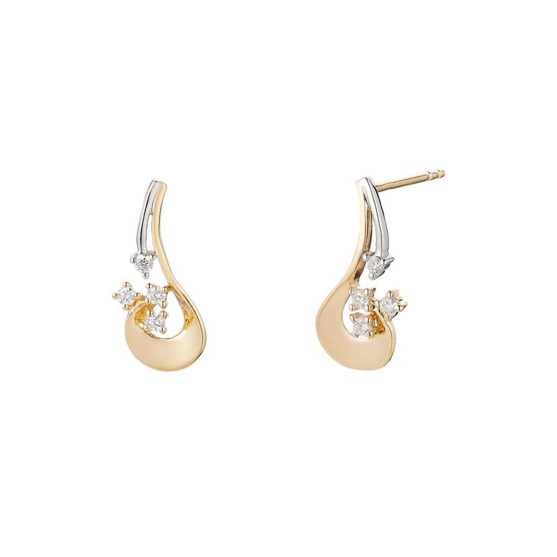 14K Yellow Gold 14K White Gold Natural Diamond Stud Earrings MZ71953