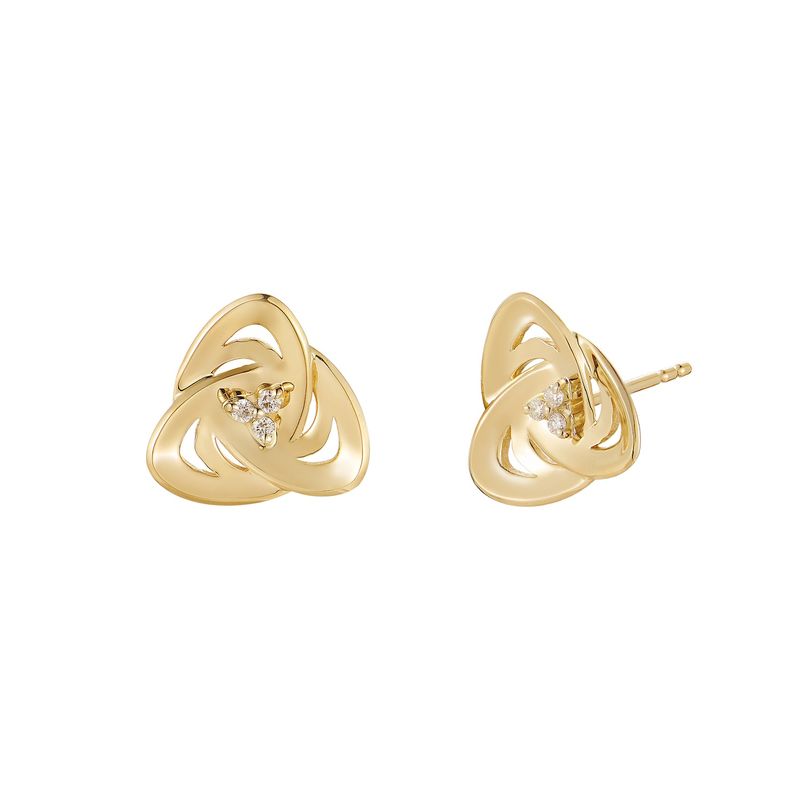 14K White/Yellow Gold Natural Diamond  Stud Earrings MZ71915