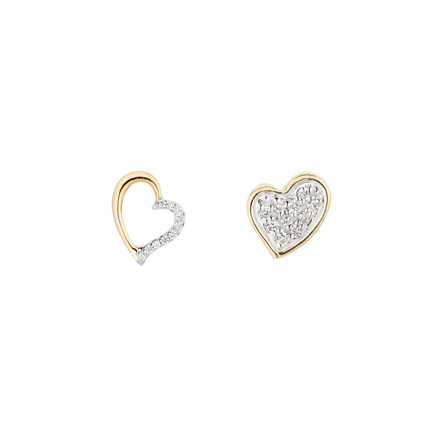 14K White Gold And 14K Yellow Gold Natural Diamond  Earring MZ9107 Natural Diamond