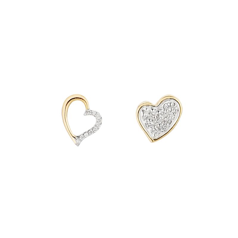 Mia Monserrat 14K White Gold And 14K Yellow Gold Natural Diamond  Earring MZ9107 Natural Diamond