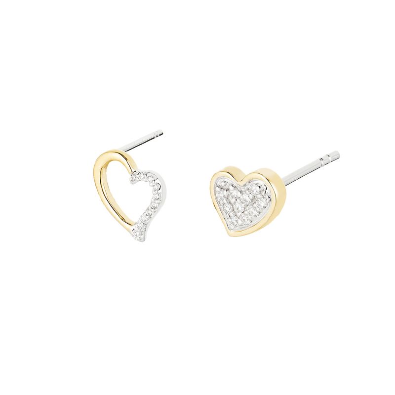 14K White Gold And 14K Yellow Gold Natural Diamond  Earring MZ9107 Natural Diamond