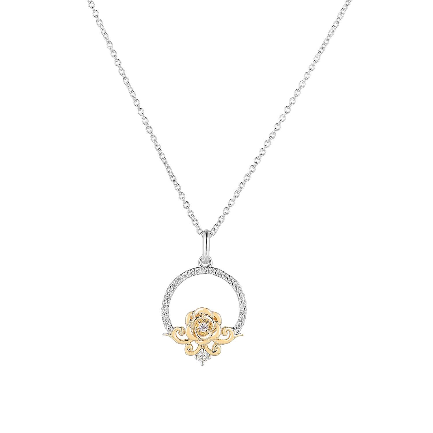14K Yellow&amp; 14K White Gold Natural Natural Diamond  Necklace  MZ10062