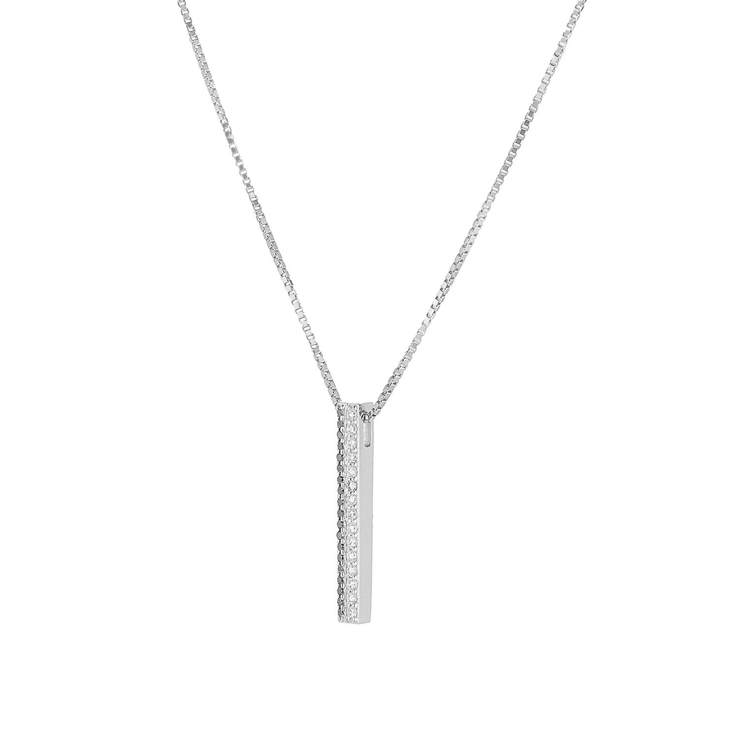 14K White Gold Natural Natural Diamond  Pendant Necklace MZ10055