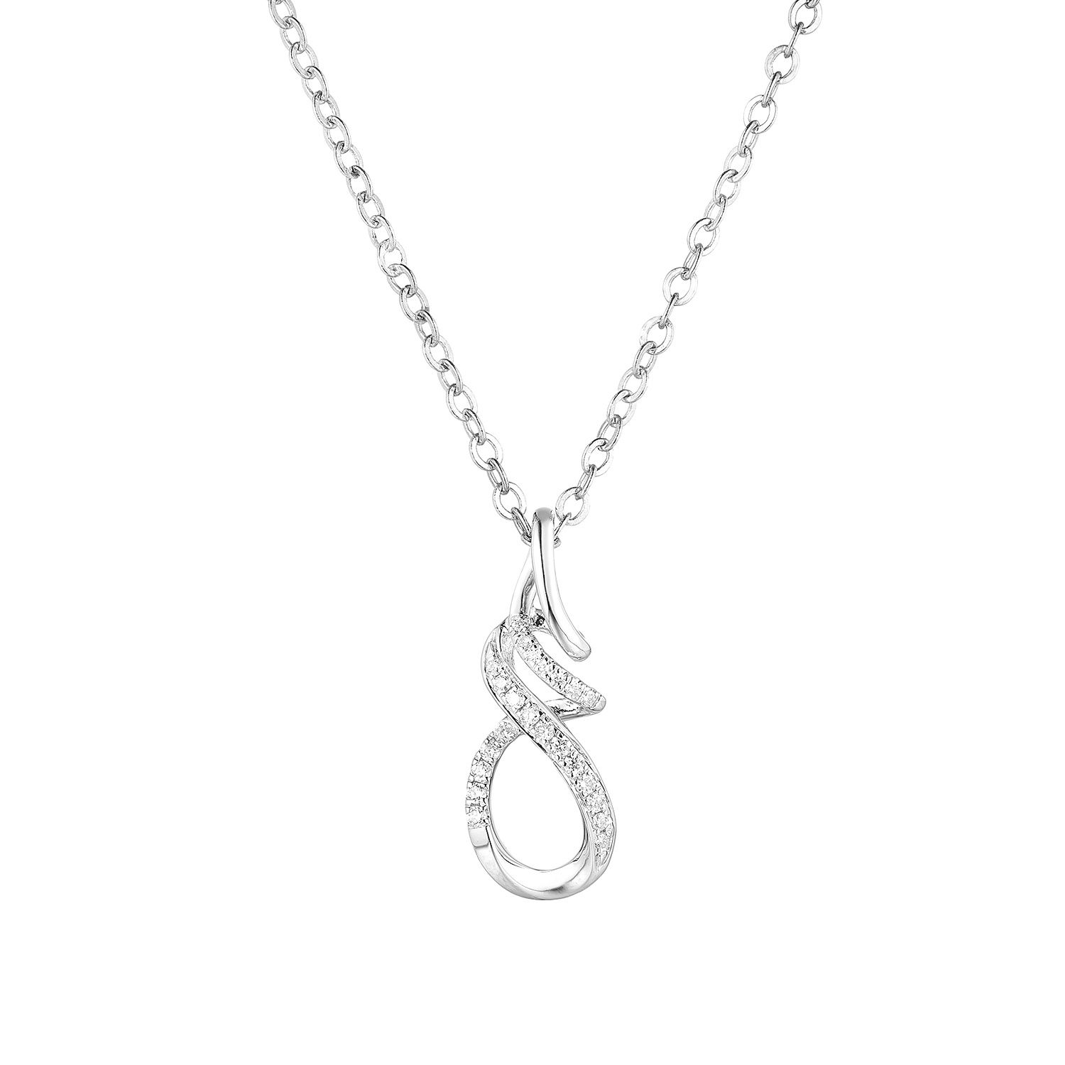 14K White Gold Natural Diamond  Pendant MZ61716 Natural Diamond