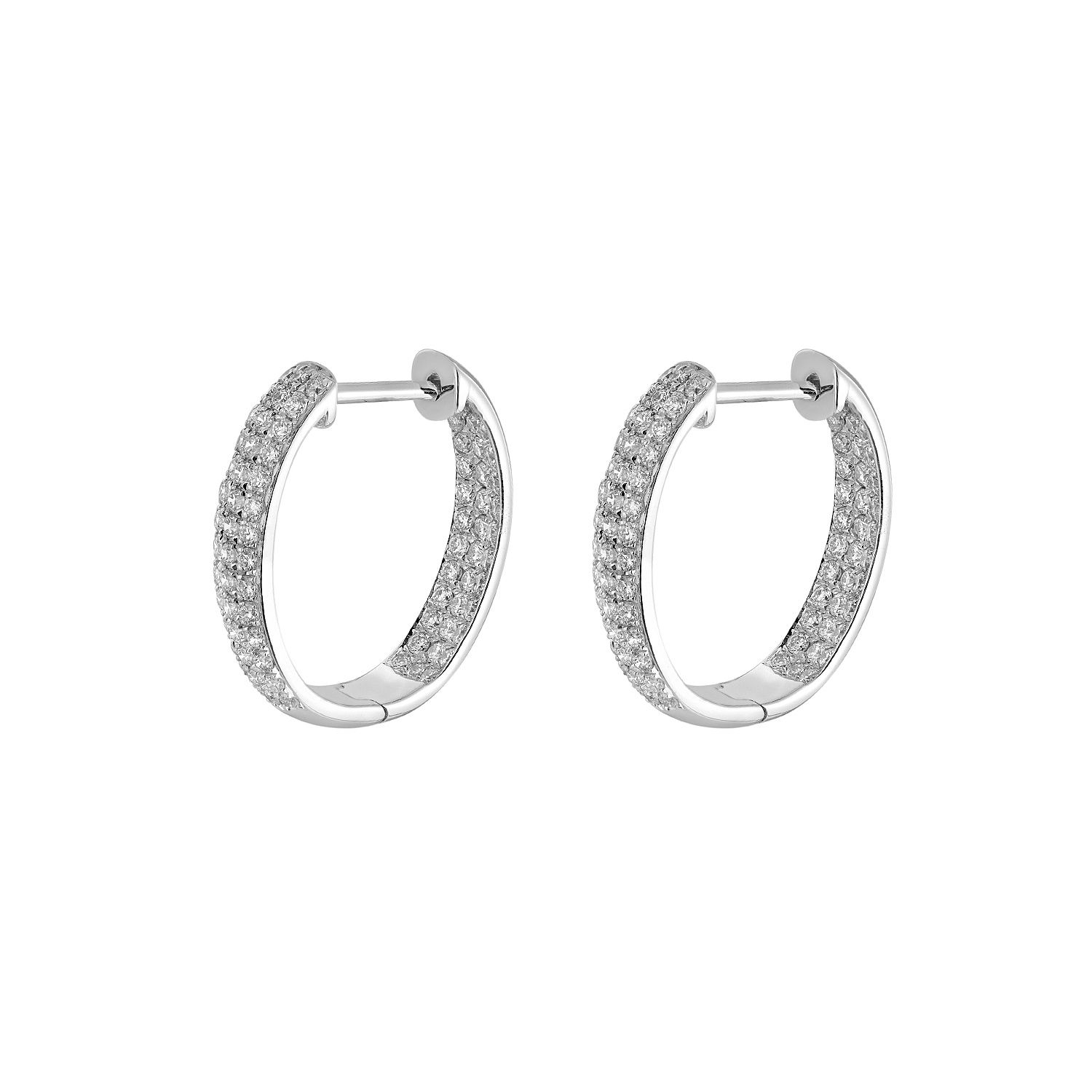 14K White Gold Natural Diamond  Earring HYDE2186