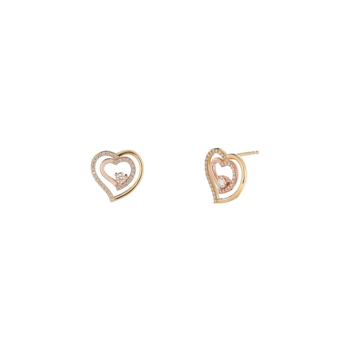 14K Yellow Gold 14K Rose Gold Natural Diamond  Earring  Stud MZ10332