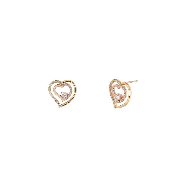 14K Yellow Gold 14K Rose Gold Natural Diamond  Earring  Stud MZ10332