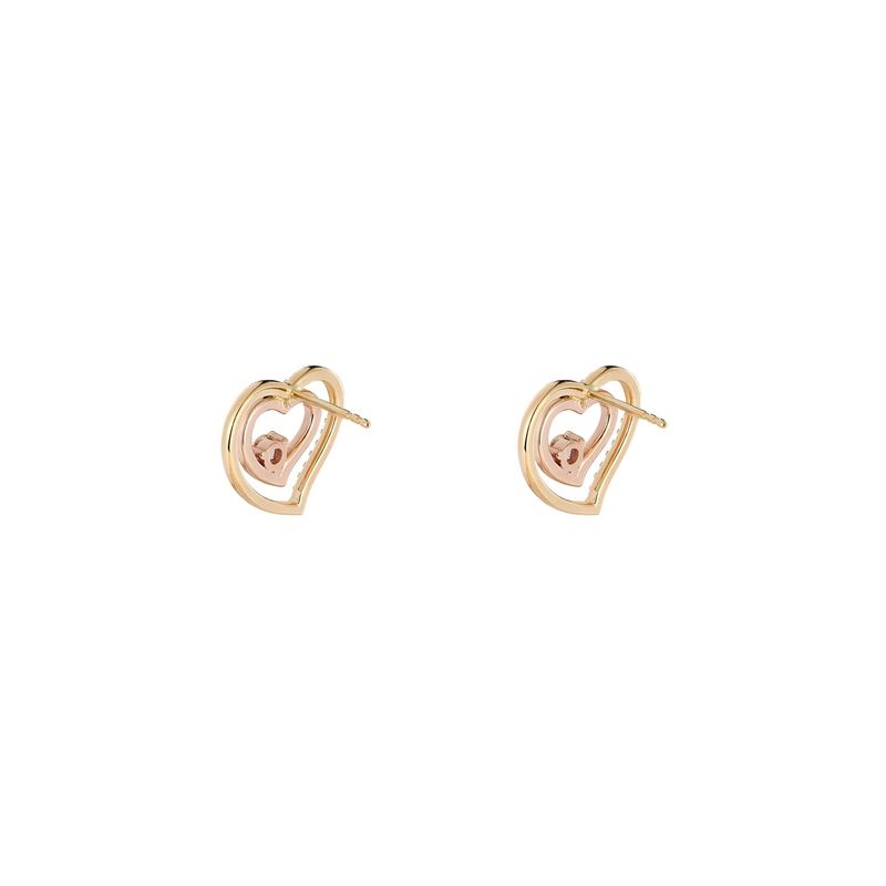 14K Yellow Gold 14K Rose Gold Natural Diamond  Earring  Stud MZ10332