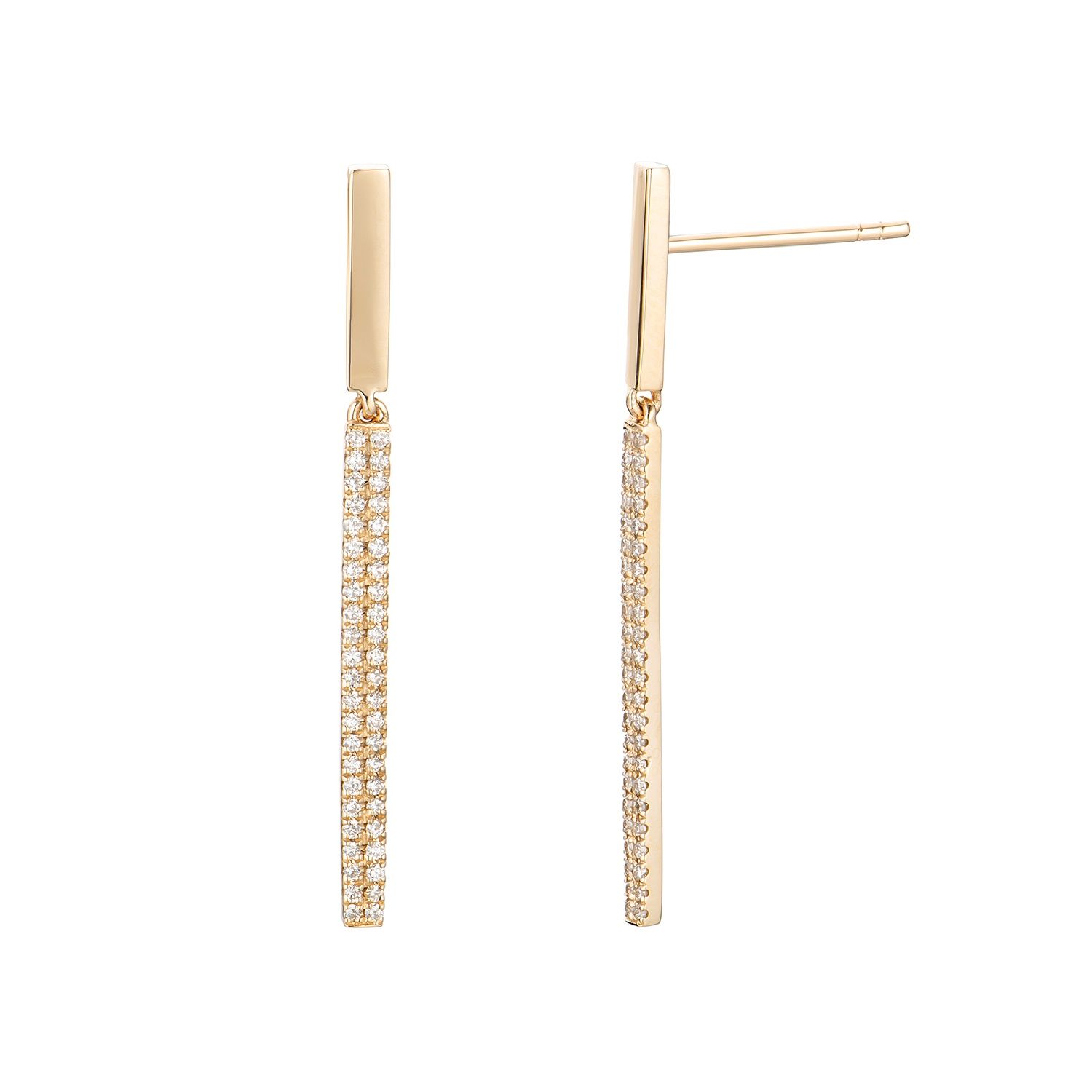 14K Yellow Gold Round Natural Diamond  Earring MZ7591