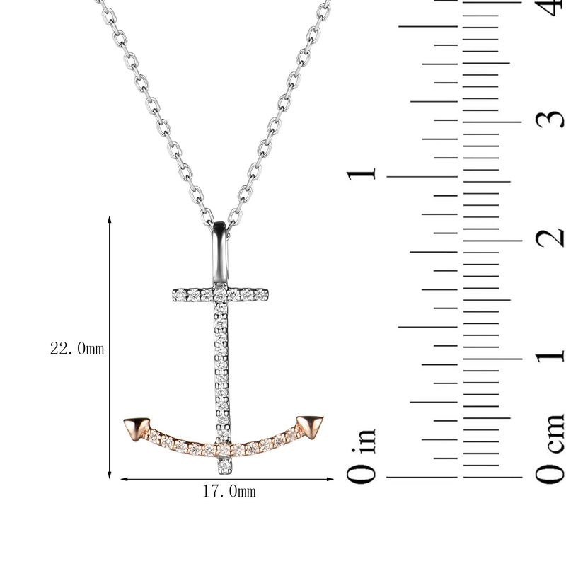 14K White Gold 14K Rose Gold Round Natural Diamond  Pendant MZ61070 Natural Diamond