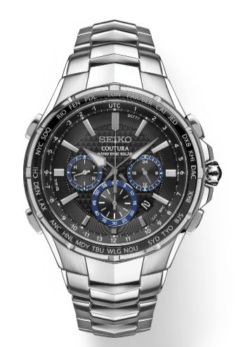 Seiko Men&#39;s Coutura Radio Sync Solar Chronograph Stainless Watch SSG009