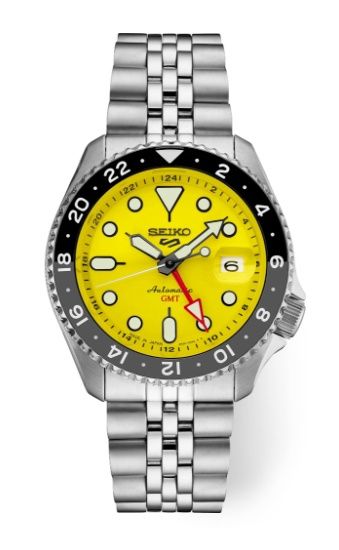 Seiko 5 Sports SS Automatic GMT Yellow Dial Watch SSK017