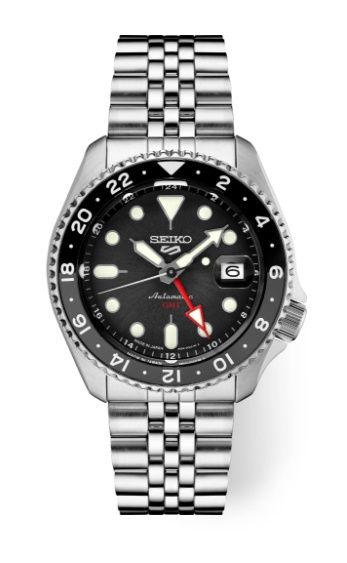 Seiko 5 Sports SS Automatic GMT Black Dial Watch SSK001