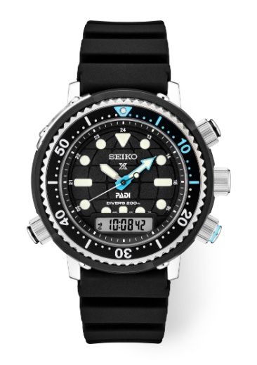 Prospex Diver SS/PC Solar Analog-Digital Black Dial PADI SE
