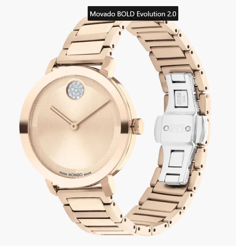 Movado Bold Evolution 2.0 Quartz Gold Tone Steel Women's Watch 3601107