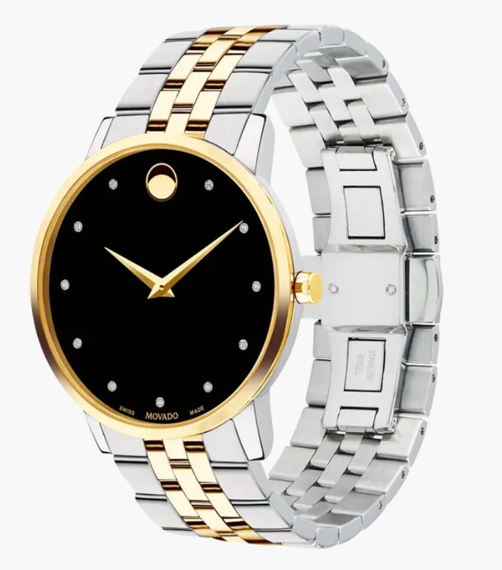 Movado Museum Classic Diamonds Two-Tone Stainless Steel Men's Watch 0607202