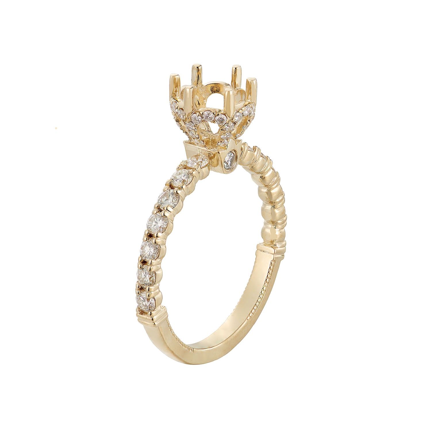 14K Yellow Gold Natural Diamond Engagement Ring MZ1141(SJ0044), Colour: 14KYellow-2.81g-0.692ct-ND