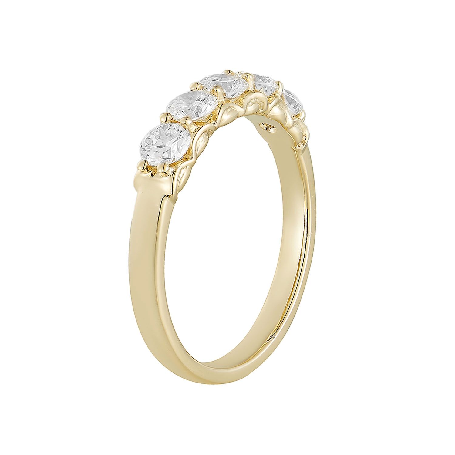 14K White/Yellow Gold Round Lab Grown Diamond Wedding Band Wedding  MG-16, Colour: 14KYellow-2.58g-0.849ct-LG