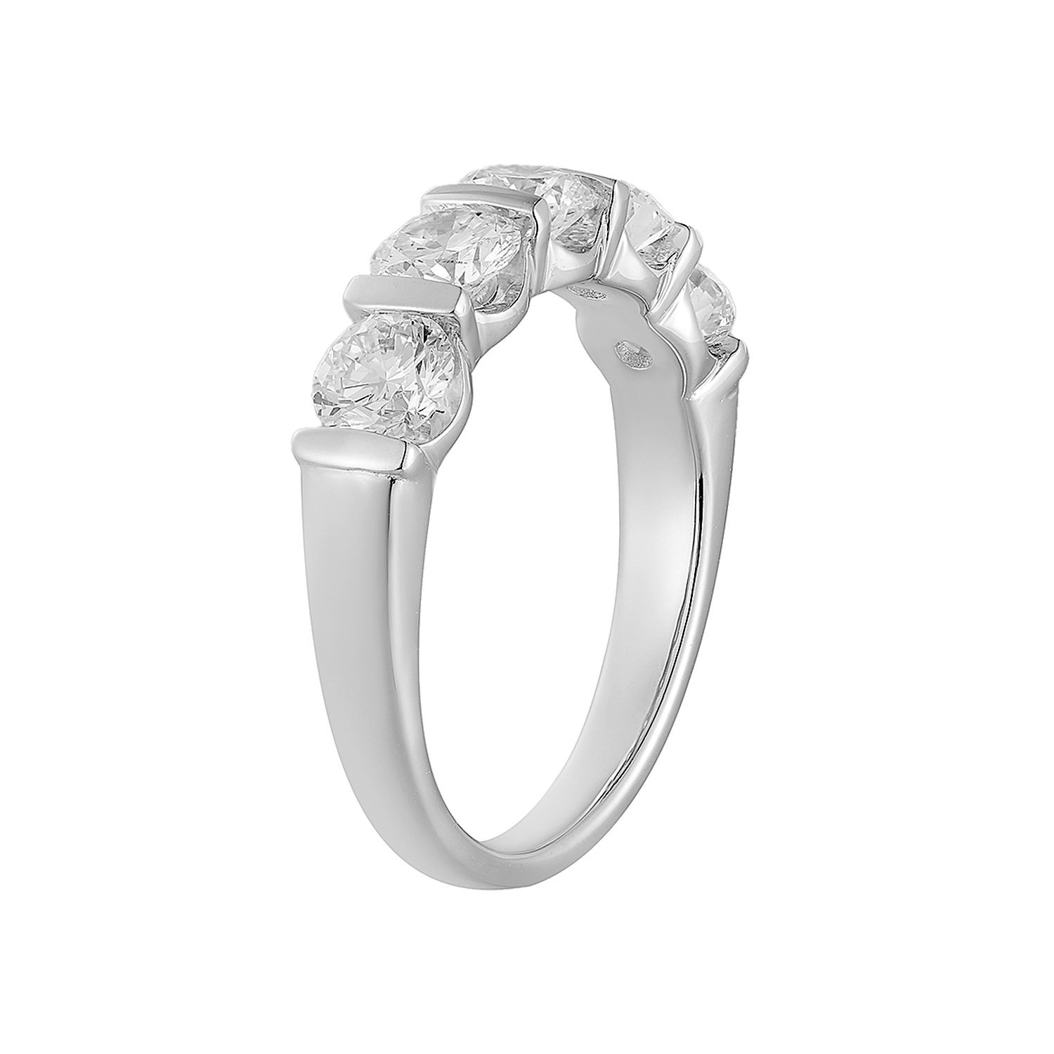 14K White/Yellow Gold Round Lab Grown Diamond Wedding Band Wedding  MG-18, Colour: White