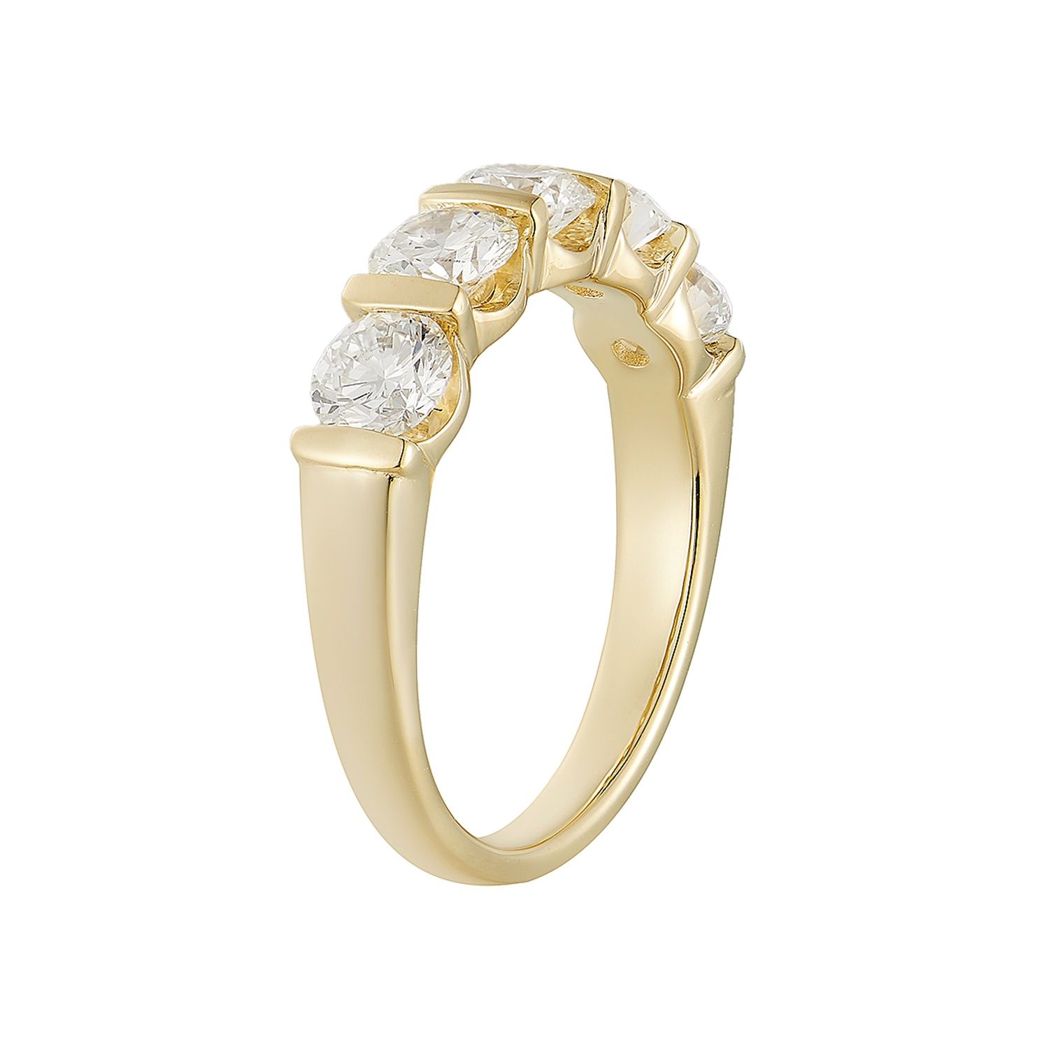 14K Yellow Gold Round Lab Grown Diamond Wedding Band Wedding  MG-18, Colour: Yellow