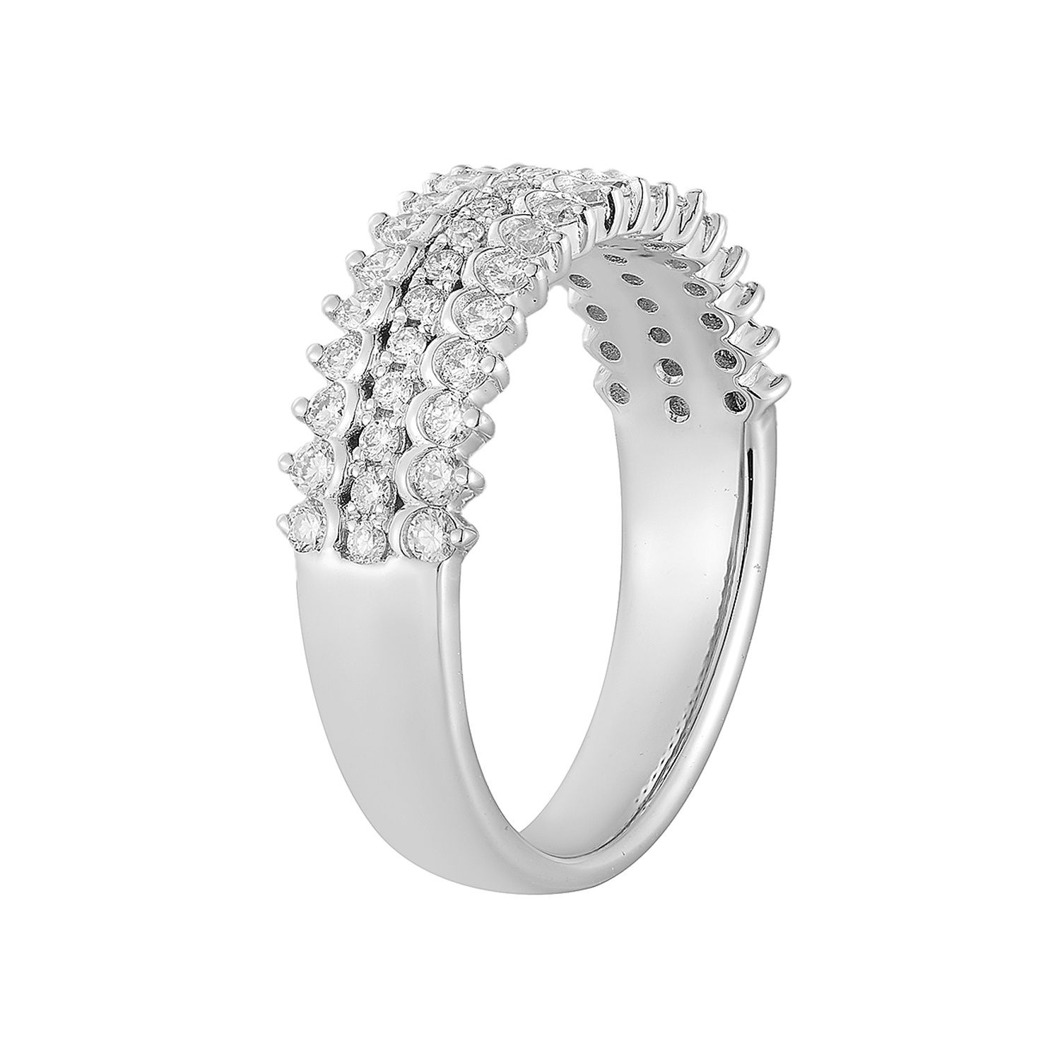 14K White/Yellow Gold Round Diamond Wedding Band MG-24, Colour: White