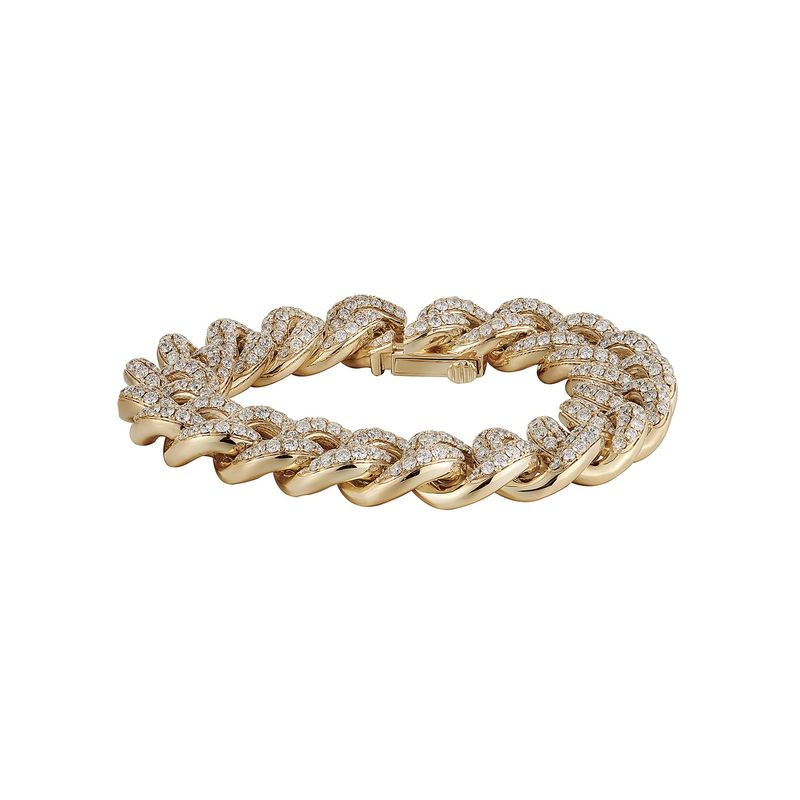 14K Yellow Gold Round Natural Diamond  Bracelet MZ2402 Natural Diamond