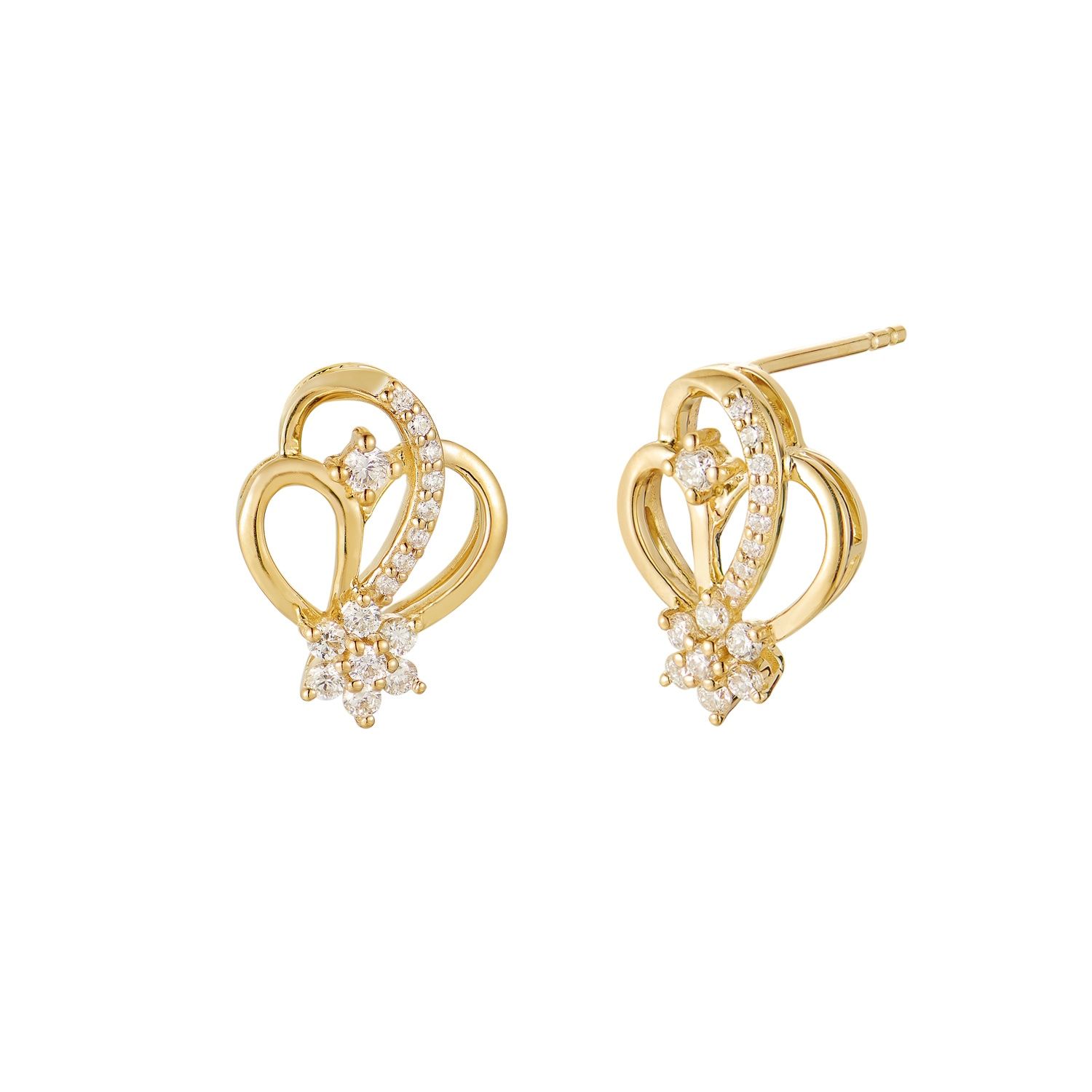 14K Yellow Gold Natural Diamond  Stud Earrings MZ71933
