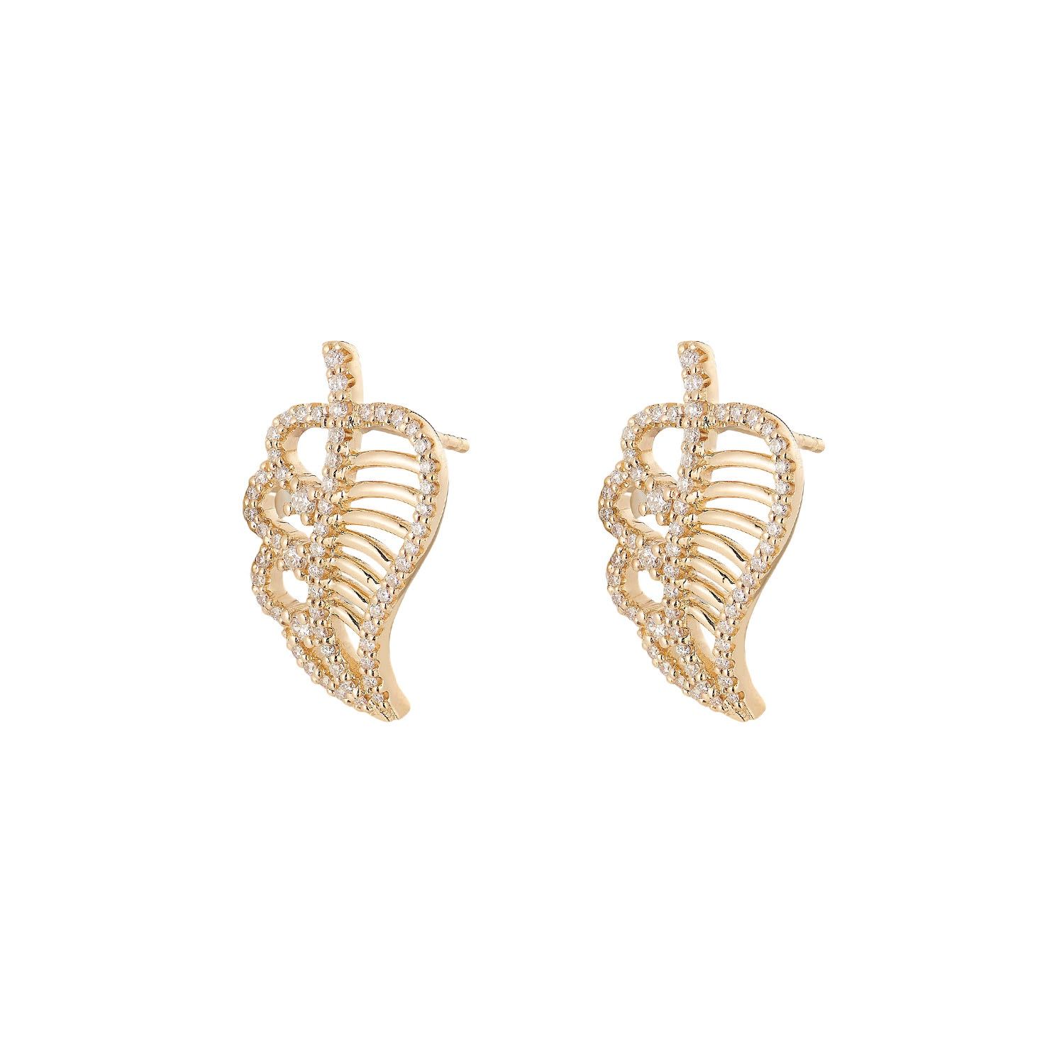 14K Yellow Gold Natural Diamond  Stud Earrings MZ71991
