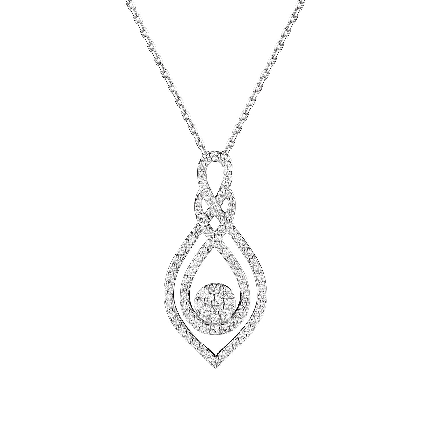 14K White Gold Natural Diamond  Pendant MZ7723 Natural Diamond