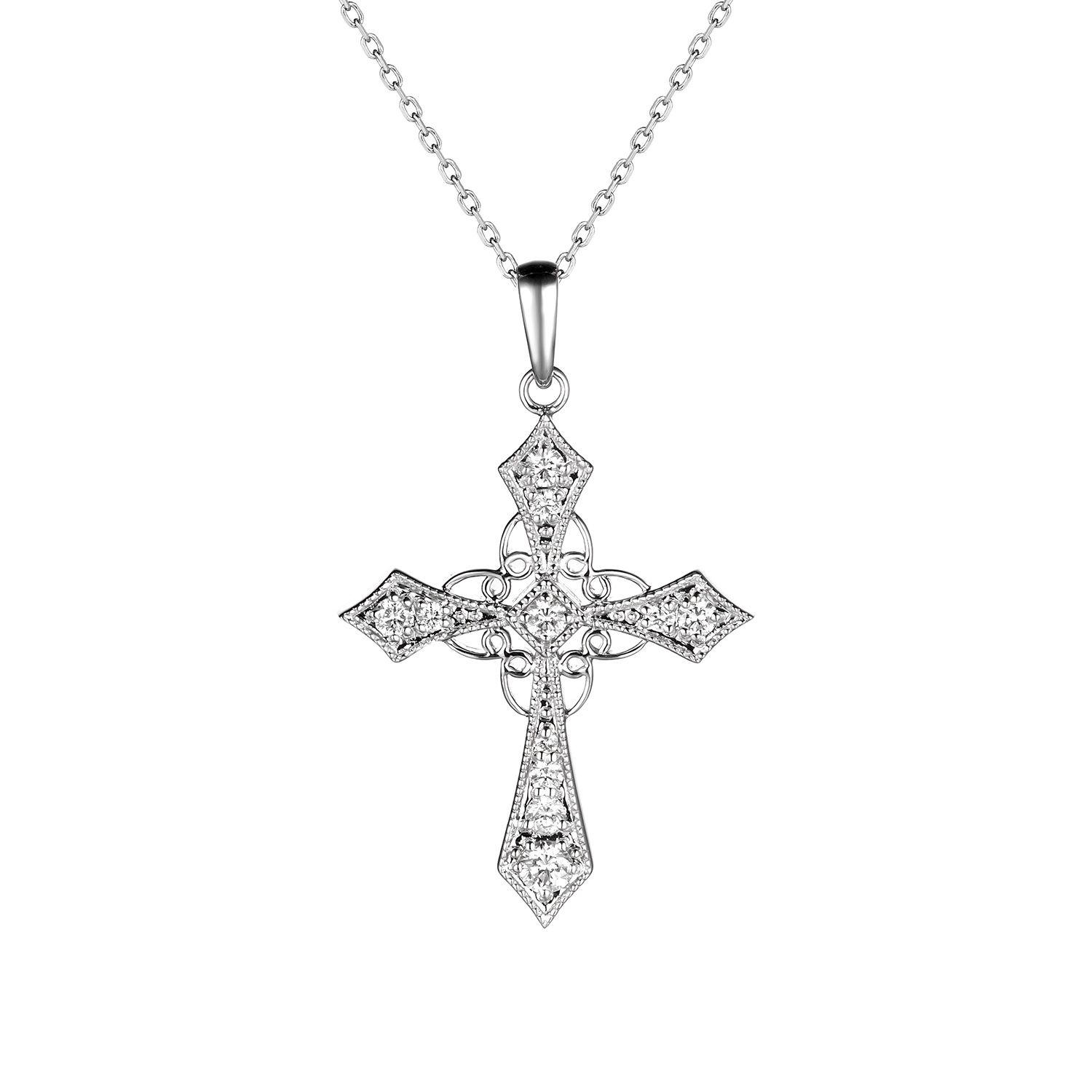 14K White Gold Natural Diamond  Pendant MZ9248 Natural Diamond