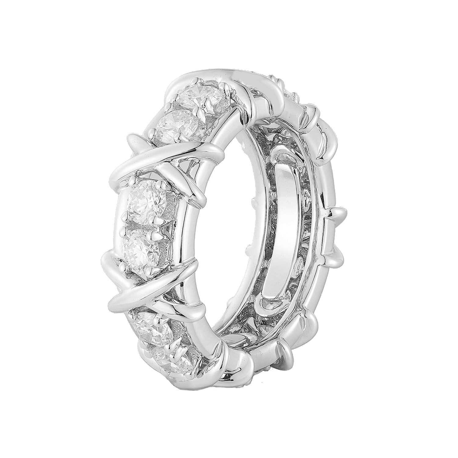 14K White Gold Round Lab Grown Diamond Band MZ6364