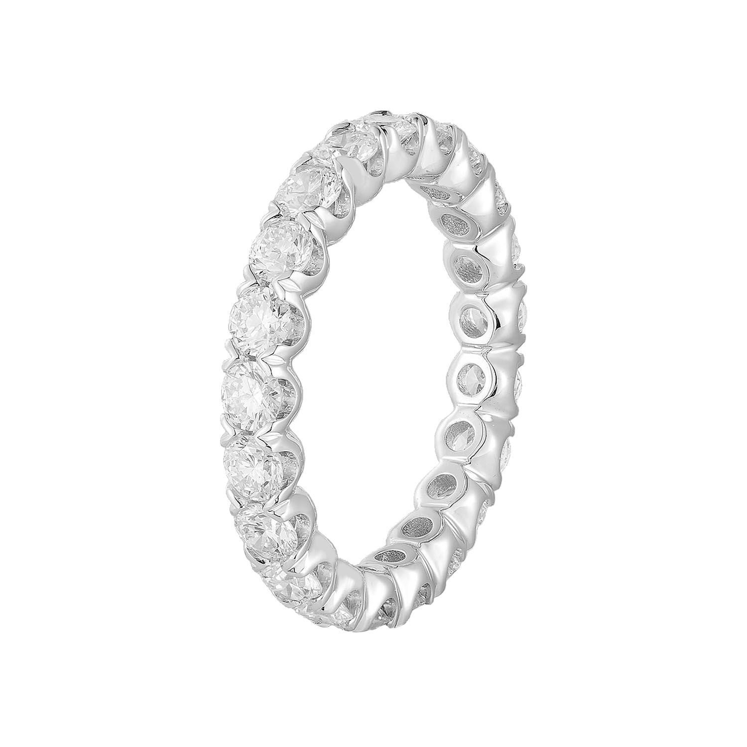 14K White Gold Round Lab Grown Diamond Eternity Band MZ11287-1