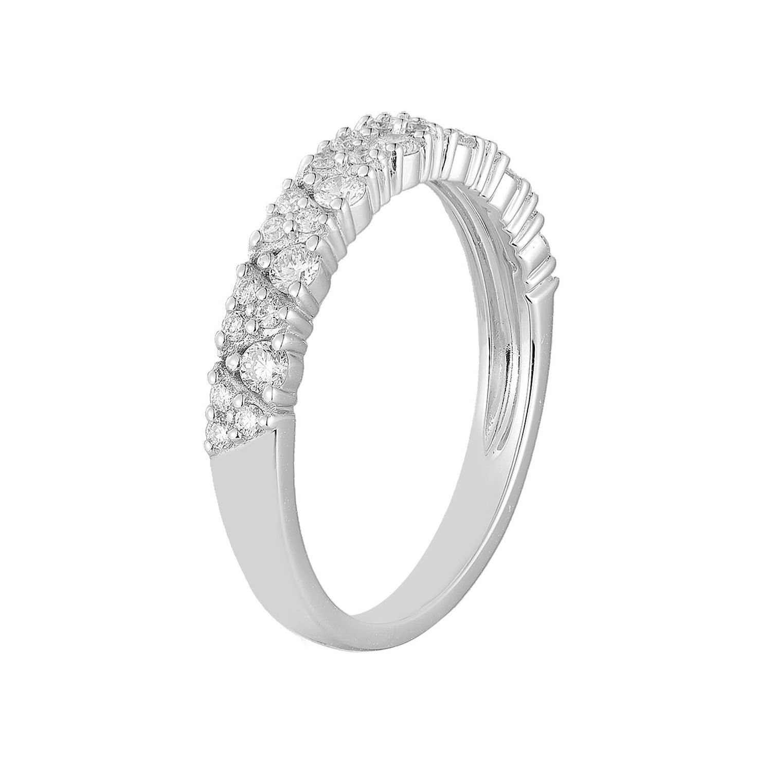 14K White Gold Round Natural Diamond Wedding Band MG-57