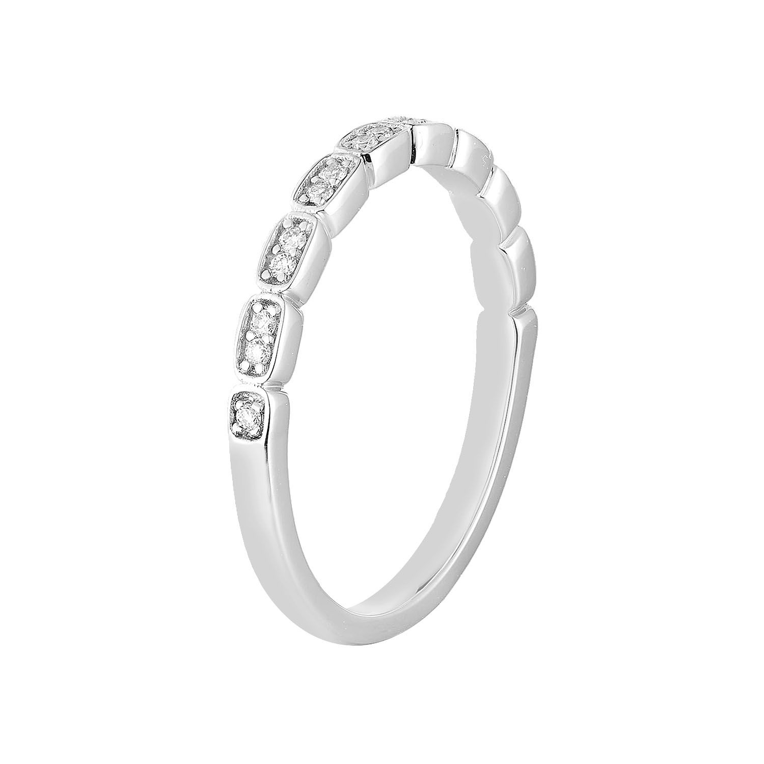 14K White Gold Round Natural Diamond Wedding Band MG-63