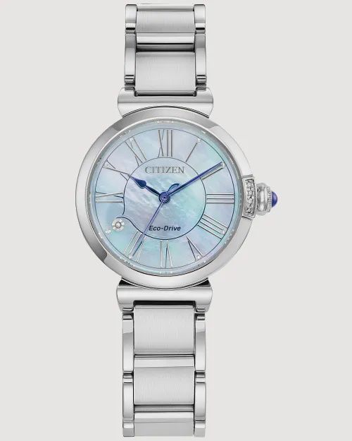 Citizen L Mae Light Blue Dial Stainless Steel Bracelet EM1060-52N